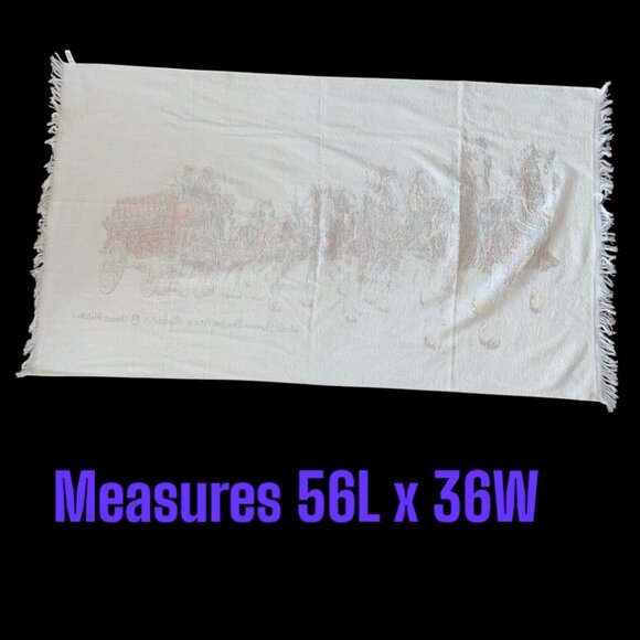 Vintage World Famous Budweiser Clydesdale 8 Horse Hitch Towel By Cannon 56" X 36 - Picture 2 of 6